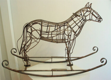 Sculpture titled "Rocking Horse" by Fraser Paterson, Original Artwork, Metals
