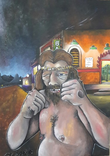Pintura titulada "Jesus de San Cristo…" por Fred Besnardiere, Obra de arte original, Oleo