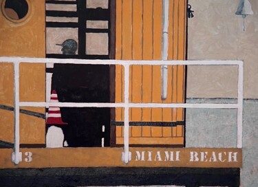 Pintura titulada "Miami beach 5" por Fred Du Mesnil, Obra de arte original, Acrílico