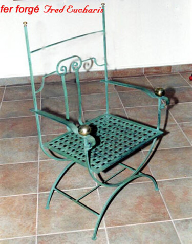 Diseño titulada "Chaise de bureau" por Fred Eucharis, Obra de arte original, Metales