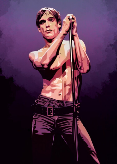 Digitale Kunst getiteld "Iggy Pop" door Fred Pabion, Origineel Kunstwerk, 2D Digital Work