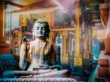 Fotografía titulada "Bouddha Temple" por Frederic Bos, Obra de arte original, Foto-montaje