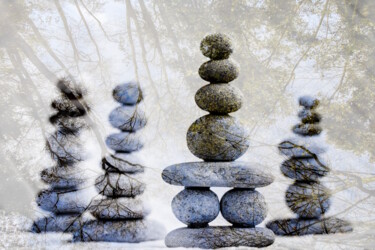 Photographie intitulée "Cairn attitude" par Frederic Bos, Œuvre d'art originale, Photo montage