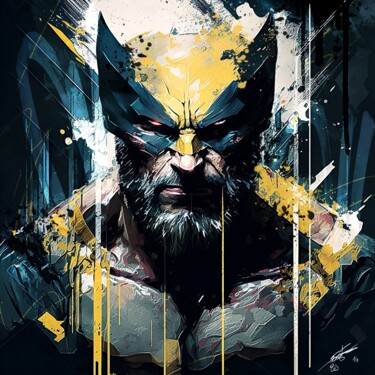 Grafika cyfrowa / sztuka generowana cyfrowo zatytułowany „Wolverine V1” autorstwa Frédéric Font (Chroma), Oryginalna praca,…