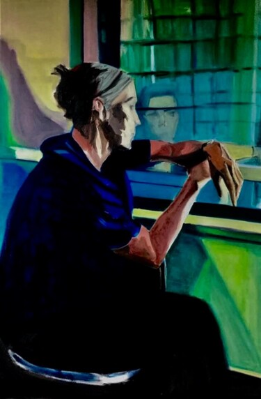 "Femme dans un train" başlıklı Tablo Frederic Gauthier tarafından, Orijinal sanat, Petrol