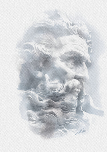 Digital Arts titled "Zeus" by Frédéric Gindre, Original Artwork, Digital Painting