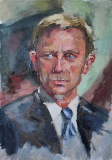 Peinture intitulée "James bond" par Frédéric Imparato, Œuvre d'art originale, Huile