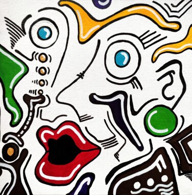 "Pop confusion" başlıklı Tablo Frederic Laroubine tarafından, Orijinal sanat, Akrilik Ahşap Sedye çerçevesi üzerine monte ed…