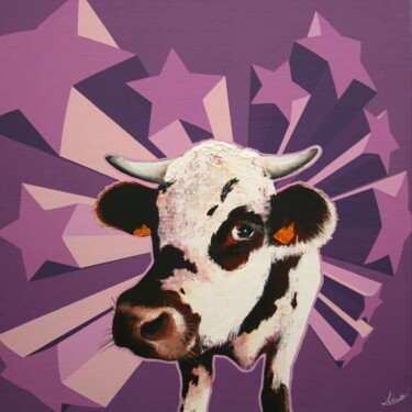 Peinture intitulée "star cow" par Frédéric Leleu, Œuvre d'art originale