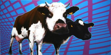 Peinture intitulée "cows" par Frédéric Leleu, Œuvre d'art originale