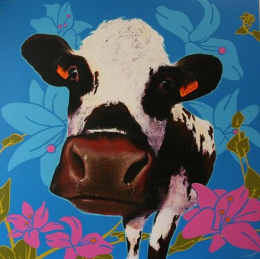 Peinture intitulée "hawaian cow" par Frédéric Leleu, Œuvre d'art originale