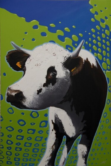 Peinture intitulée "vache&co 2011 n°03" par Frédéric Leleu, Œuvre d'art originale