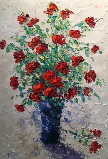 Pittura intitolato "Red Roses" da Frederic Payet, Opera d'arte originale, Acrilico