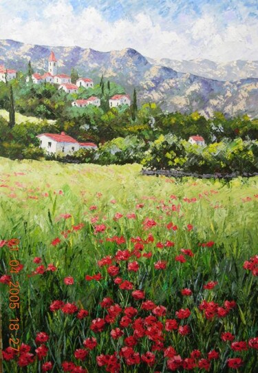 Peinture intitulée "Poppy field" par Frederic Payet, Œuvre d'art originale