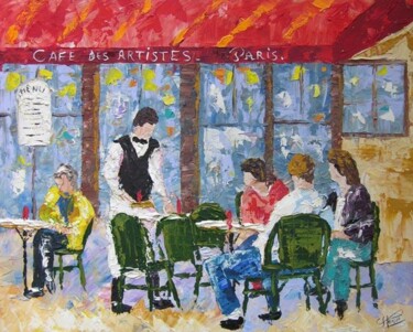 Painting titled "Cafe des Artistes,…" by Frederic Payet, Original Artwork