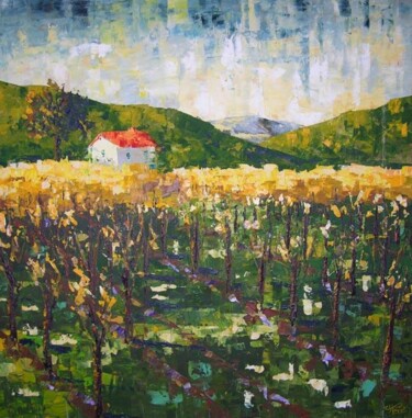 Painting titled "Vineyard, South of…" by Frederic Payet, Original Artwork