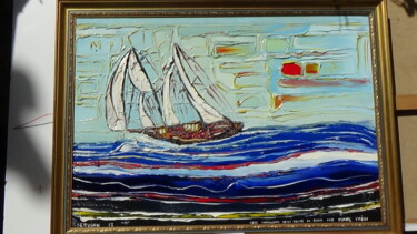 Peinture intitulée "course au large en…" par Frederic Servian, Œuvre d'art originale, Huile