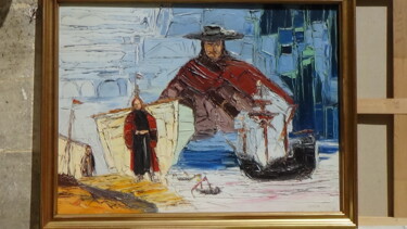 Painting titled "christophe colomb -…" by Frederic Servian, Original Artwork, Oil