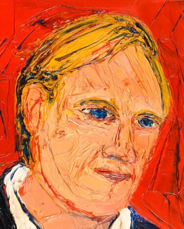 Schilderij getiteld "visage acteur celeb…" door Frederic Servian, Origineel Kunstwerk, Olie