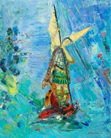 Painting titled "saint michel archan…" by Frederic Servian, Original Artwork, Oil