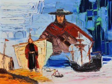 Peinture intitulée "cyrano de bergerac…" par Frederic Servian, Œuvre d'art originale, Huile