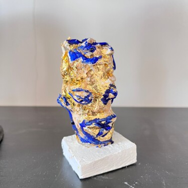 Sculptuur getiteld "GoldenBlue" door Frédérick Meunier, Origineel Kunstwerk, Acryl