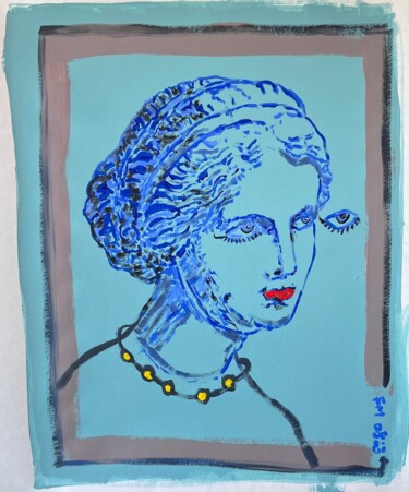 Schilderij getiteld "LadyBlue" door Frédérick Meunier, Origineel Kunstwerk, Acryl