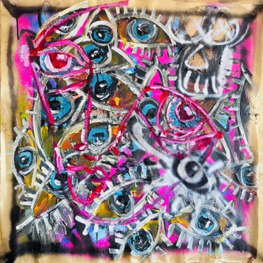 Schilderij getiteld "EYES" door Frédérick Meunier, Origineel Kunstwerk, Acryl