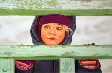 Peinture intitulée "Joli minois rosi pa…" par Fred Mahieu, Œuvre d'art originale, Pastel