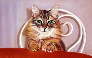 Peinture intitulée "Le chat Réglisse" par Fred Mahieu, Œuvre d'art originale, Pastel
