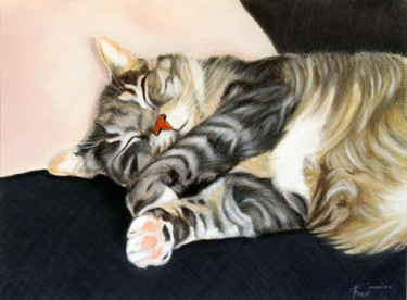 绘画 标题为“le chat Gribouille…” 由Fred Mahieu, 原创艺术品, 粉彩