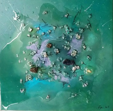 Malarstwo zatytułowany „Cosmos-2-The-Ocean” autorstwa Frédérique Chabin-Rivière, Oryginalna praca, Akryl