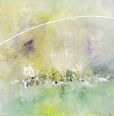 Картина под названием "ALL GREEN" - Frédérique Chabin-Rivière, Подлинное произведение искусства, Акрил Установлен на Деревян…