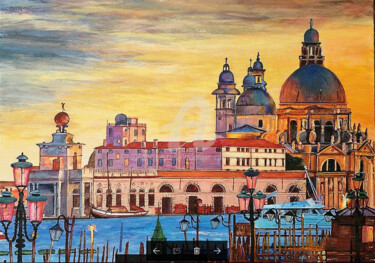 Peinture intitulée "Venise Basilique de…" par Frederique Colombelle, Œuvre d'art originale, Acrylique