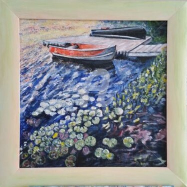 Peinture intitulée "La Barque rose" par Frederique Colombelle, Œuvre d'art originale, Acrylique