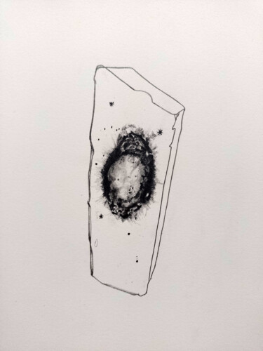 Dessin intitulée "fossile d'étoile 2" par Frédérique Lanquetin, Œuvre d'art originale, Crayon
