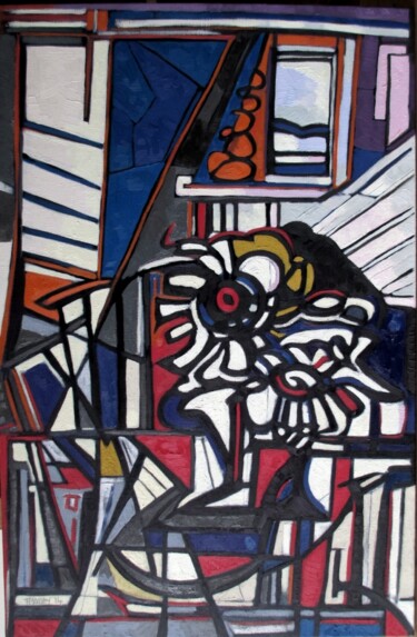 Peinture intitulée ""bouquet de mars 20…" par Frédérique Manley, Œuvre d'art originale, Huile