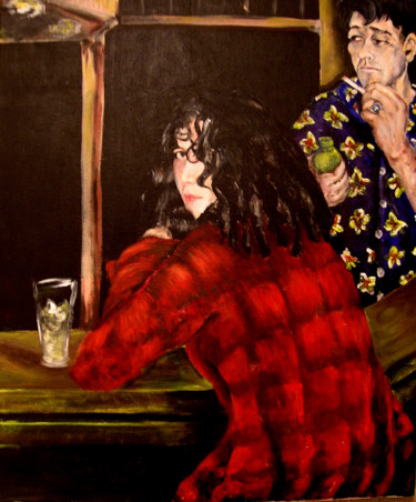 Pintura titulada "Bar de nuit" por Frédérique Huet, Obra de arte original, Acrílico