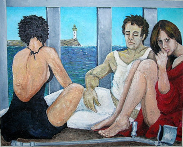Pintura titulada "Le balcon" por Frédérique Huet, Obra de arte original, Acrílico