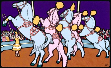 Prenten & gravures getiteld "Zirkuspferde" door Friedrich Alexander Großkopf, Origineel Kunstwerk, Digitale afdruk