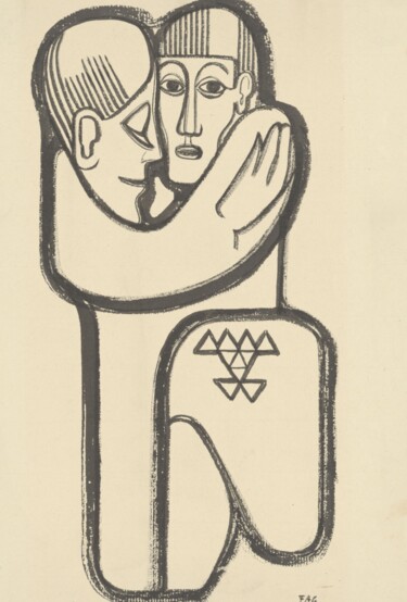 Tekening getiteld "Gegenseitiges Vertr…" door Friedrich Alexander Großkopf, Origineel Kunstwerk, Inkt