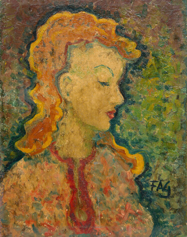 Malerei mit dem Titel "Margot" von Friedrich Alexander Großkopf, Original-Kunstwerk, Öl