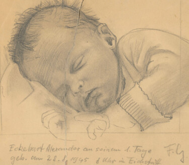 Drawing titled "Ekkehard Alexander" by Friedrich Alexander Großkopf, Original Artwork, Pencil