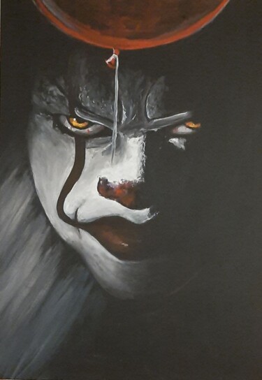 Malerei mit dem Titel "Pennywise" von Pavel Apilat, Original-Kunstwerk, Acryl