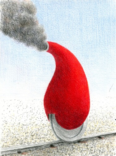 Dessin intitulée "monorail" par Frits Sergeant, Œuvre d'art originale, Crayon