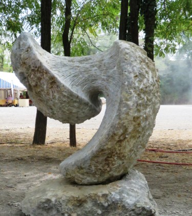 Sculpture titled "Attraction" by Gilbert Frizon, Original Artwork, Stone