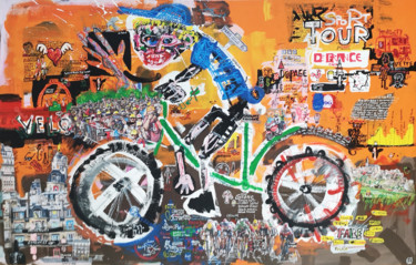 Pintura intitulada "tour de France" por Frob, Obras de arte originais, Colagens