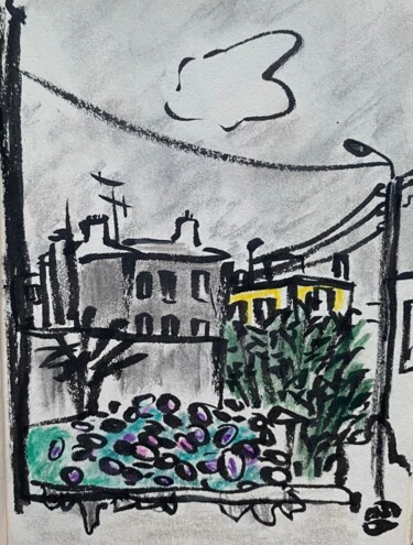 Dessin intitulée "rue brestoise" par Frob, Œuvre d'art originale, Crayon