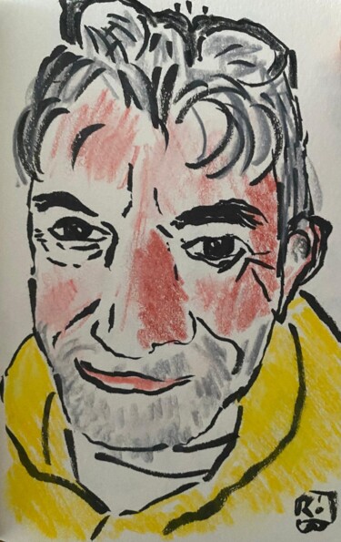 Peinture intitulée "Sylvain sourit" par Frob, Œuvre d'art originale, Aquarelle