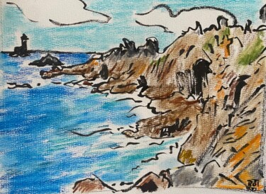 Dessin intitulée "rocs de la pointe d…" par Frob, Œuvre d'art originale, Crayon